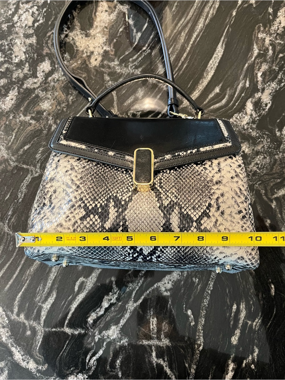 Brahmin Elegant Black and Gray Snakeskin Women's Bag - Picture 9 of 12